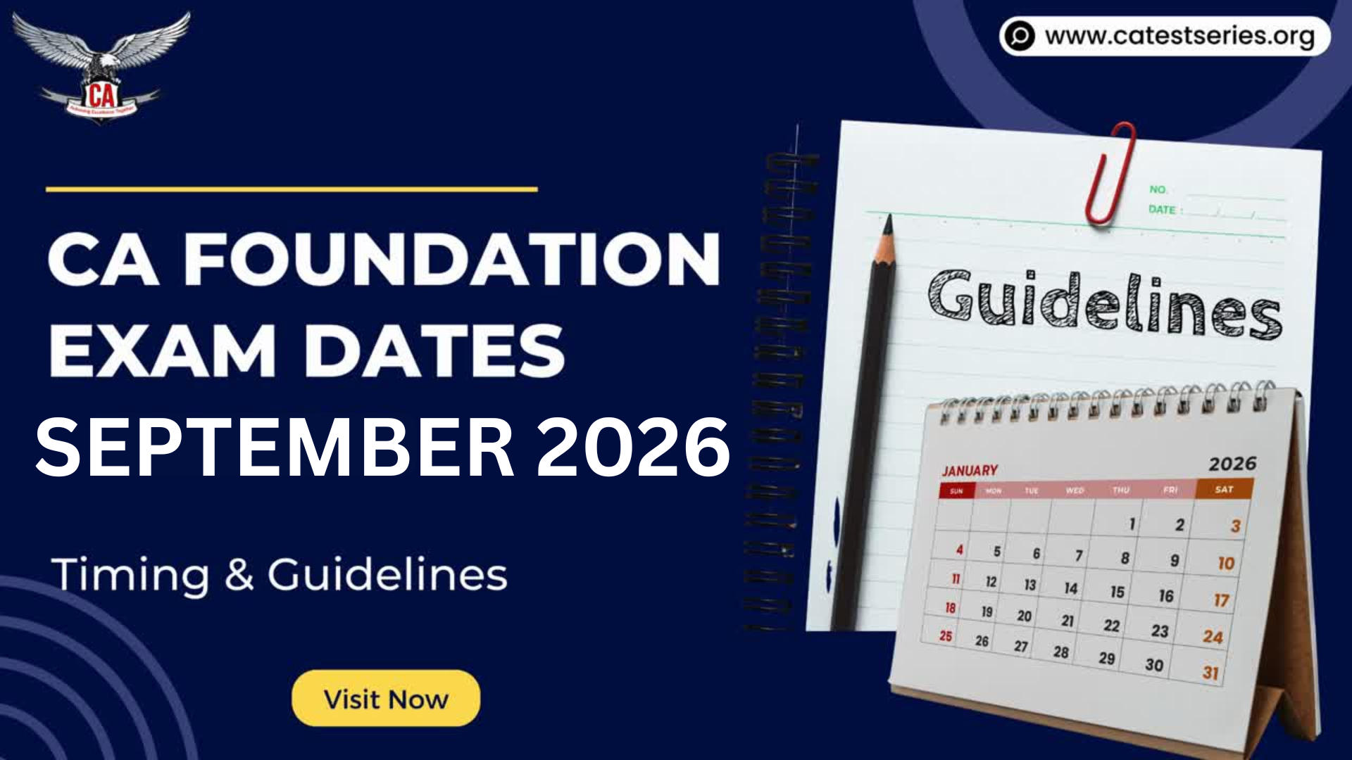 CA Foundation ICAI Exam Dates September 2026 | Timing and Guidelines