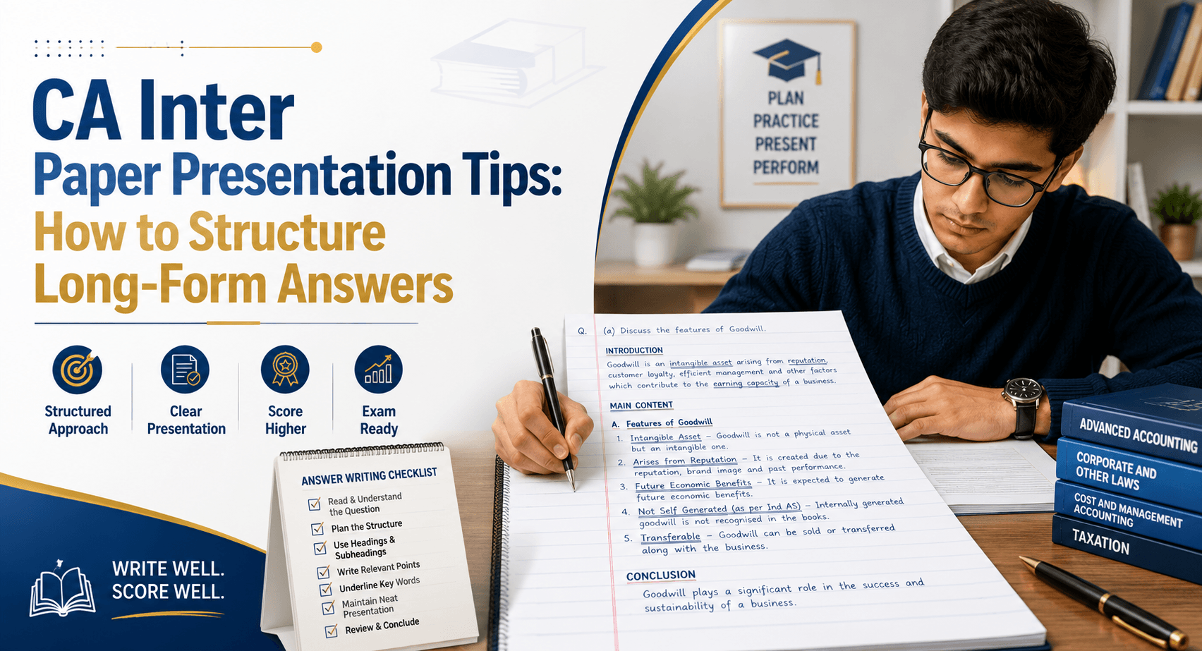 CA Inter Paper Presentation Tips: How to Structure Long-Form Answers