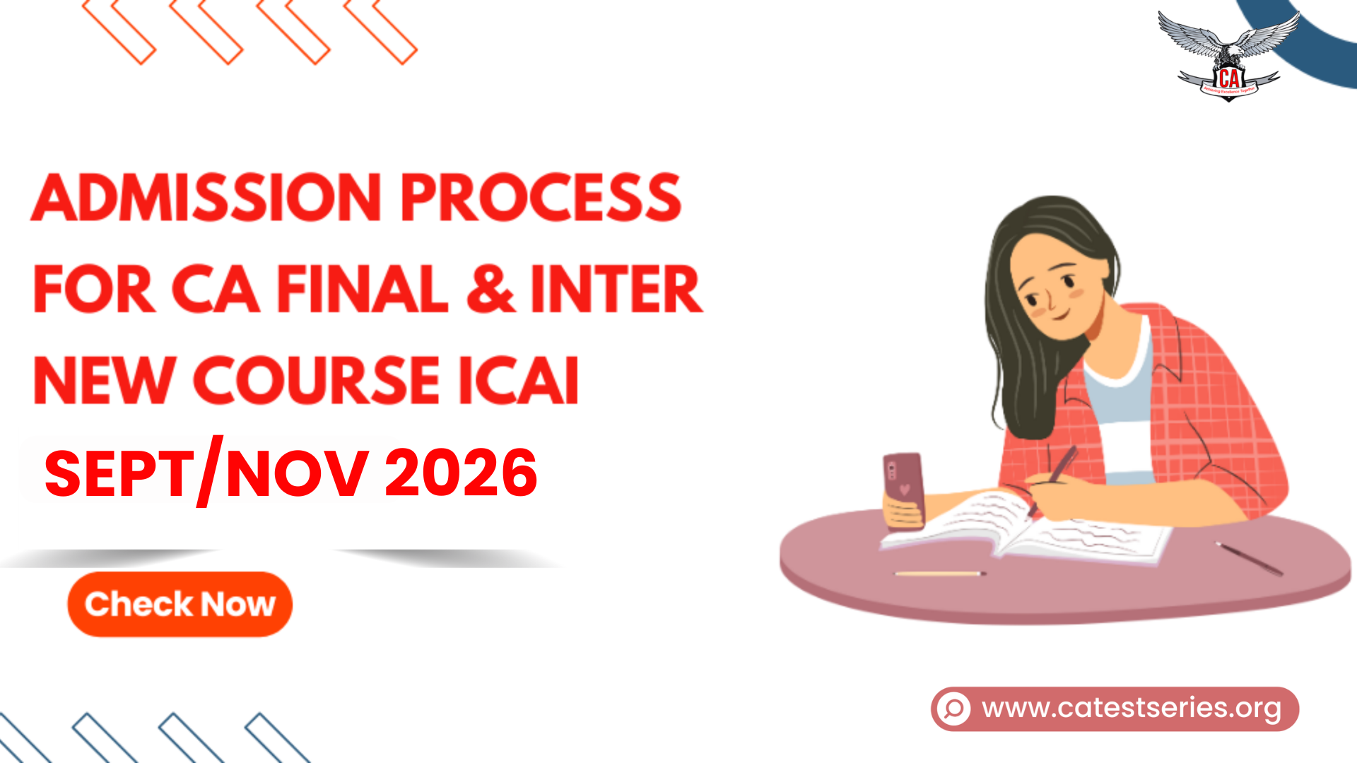 Admission Process for CA Final & Inter New Course ICAI September & November 2026| Latest